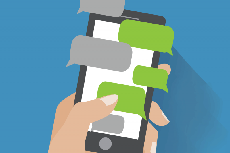 Text conversation on mobile phone